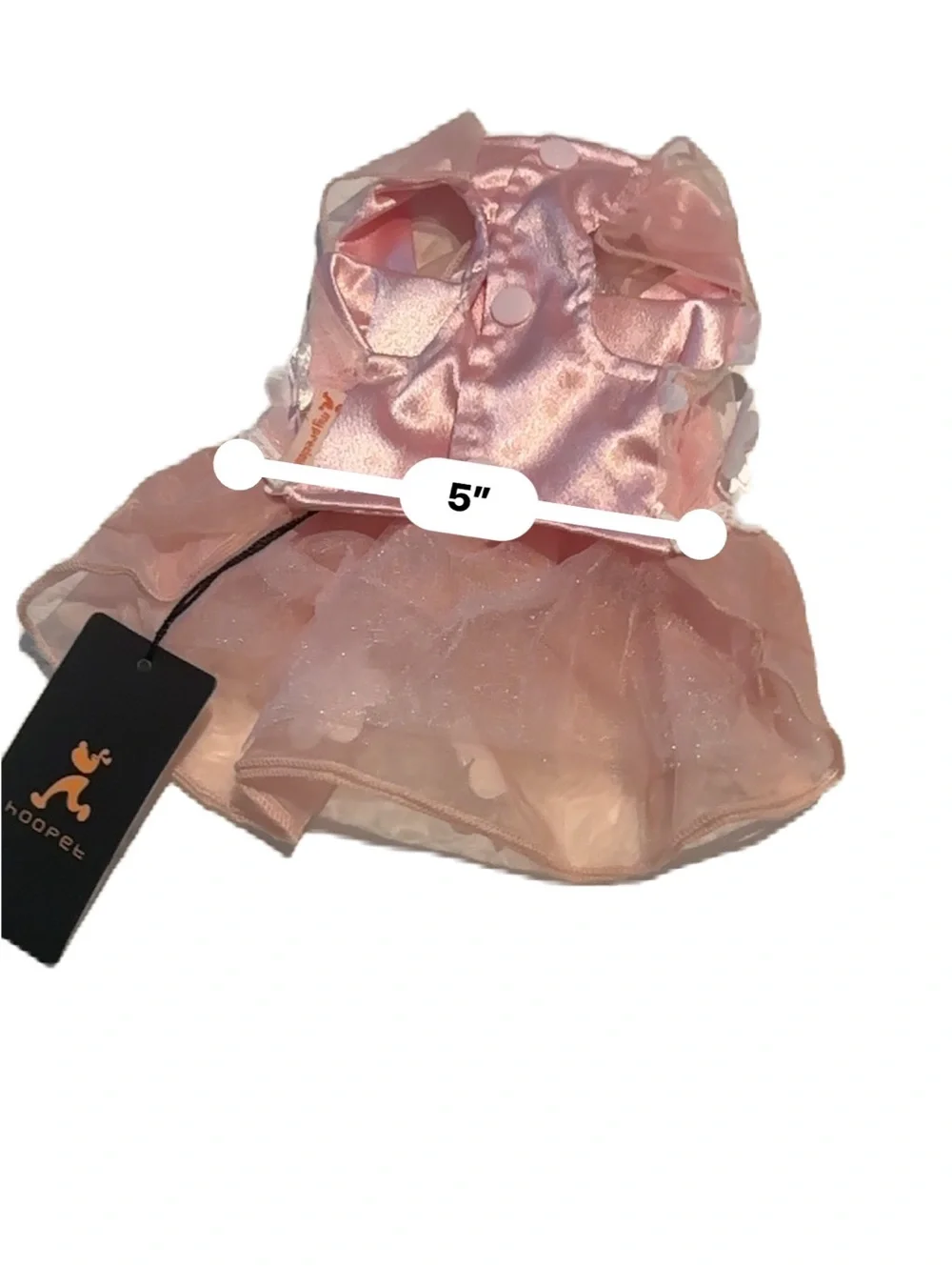 Dog Pink Floral Tulle Pet Dress with Bow XS